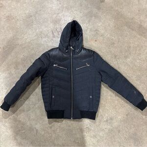 The Kooples Black Hooded Puffer Jacket
